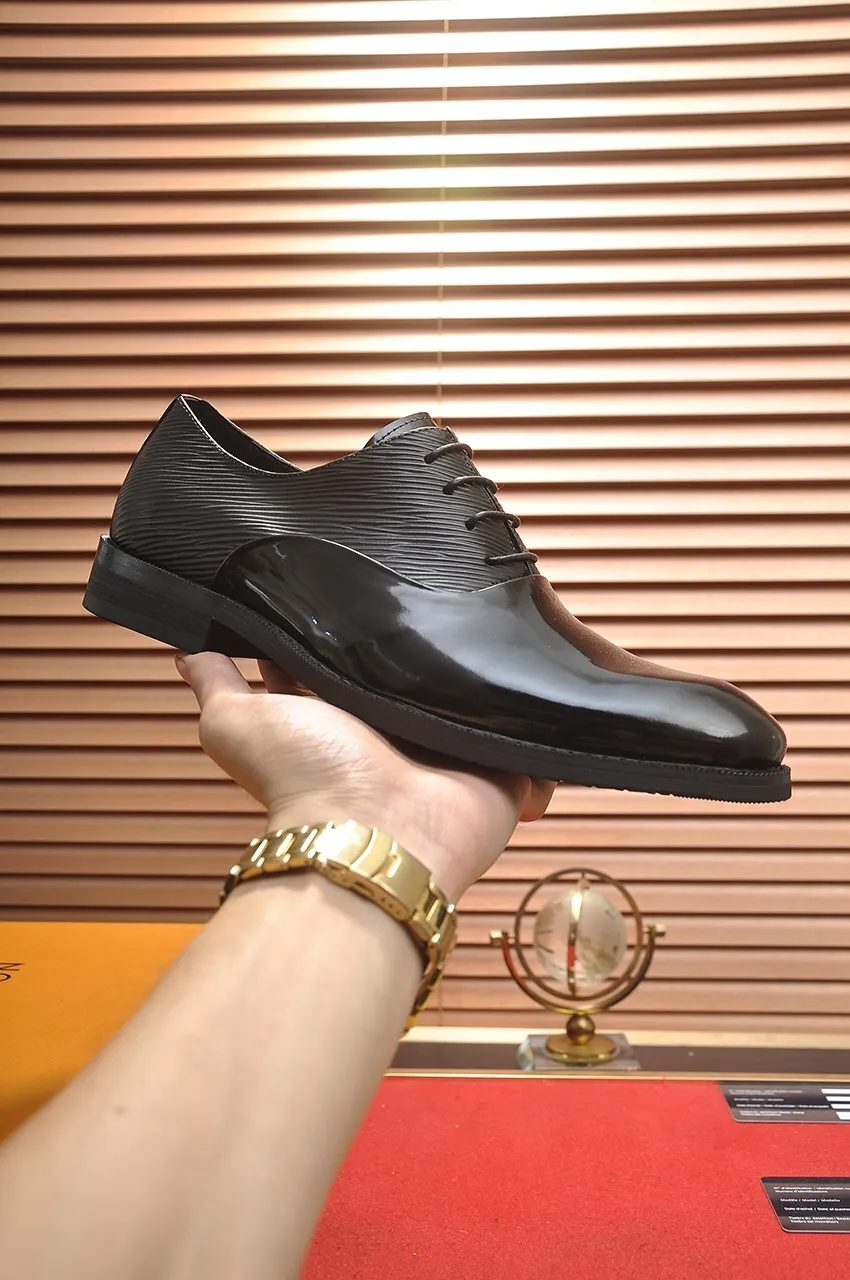Men's shoes💰460💶【LOUIS VUITTON】(sheepskin lining) new cowhide LV formal shoes🎩🎩❗️🆘made one to one at the counter🎩original quality, imported cowhide upper➕full sheepskin lining➕original rubber outsole, {high quality visible}👣Size: 38-45 (45 custom-made)